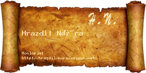 Hrazdil Nóra névjegykártya